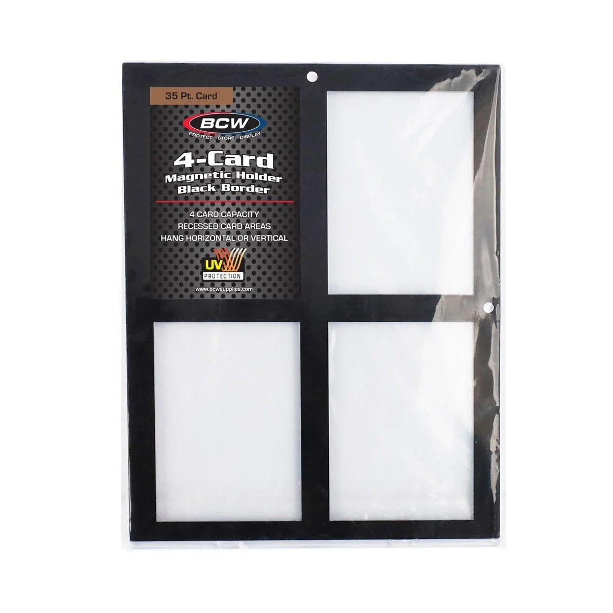 Magnetic 4-Card Card Holder - 35 PT. Black Border