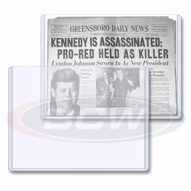 Newspaper Toploader- 13x11- Acid Free Clear Rigid PVC