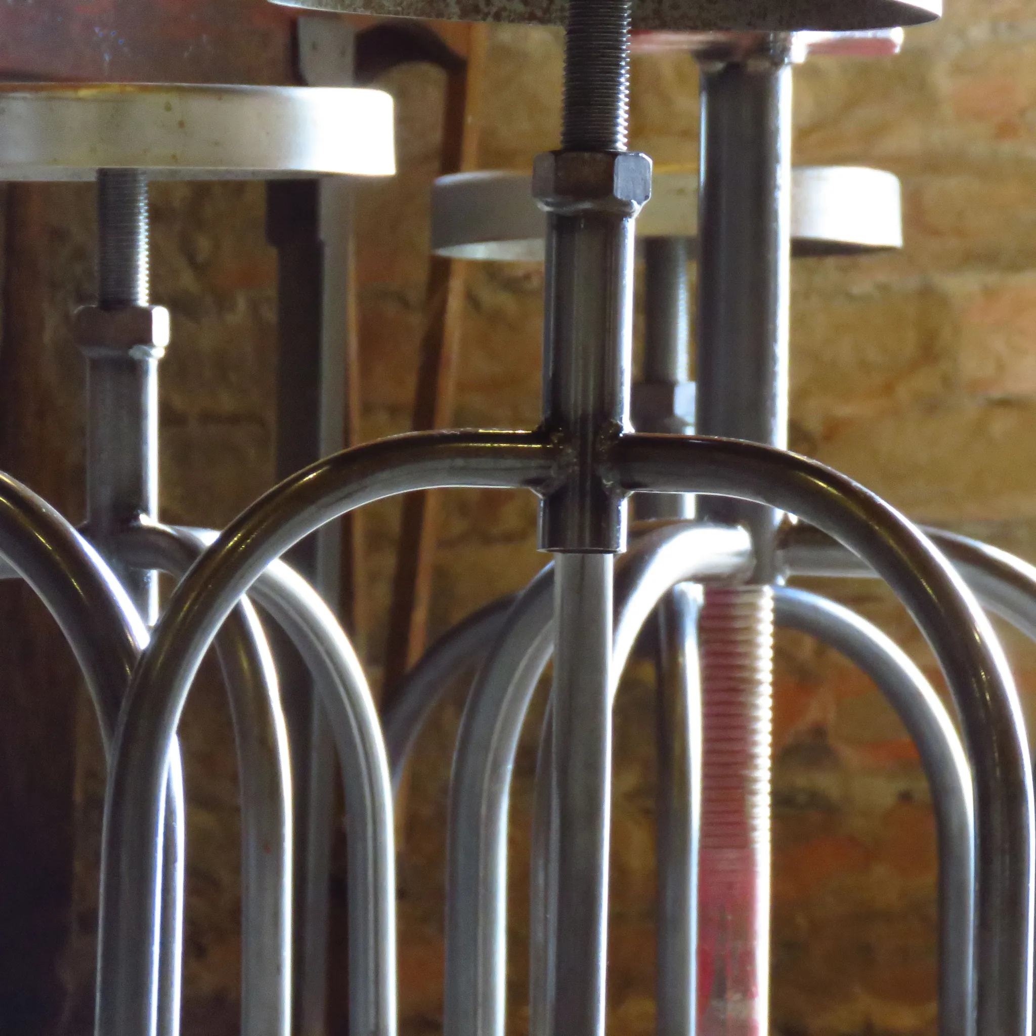 Steel stools fro Crooks Goods at The Old Mushroom Farm