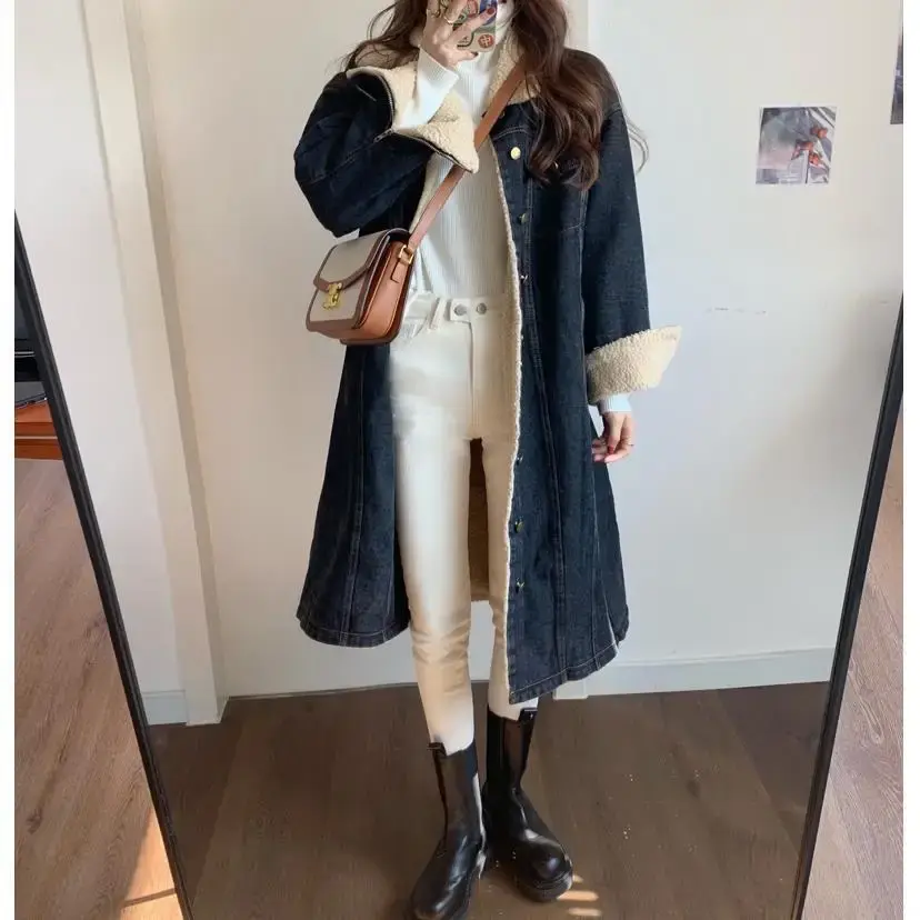 Thumbnail: denim boucle trench coat