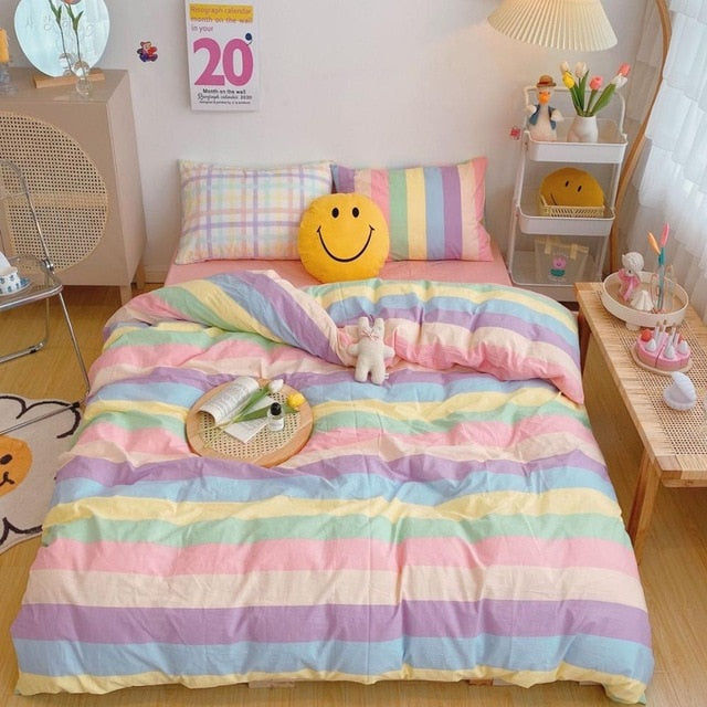 Thumbnail: rainbow bedsheets