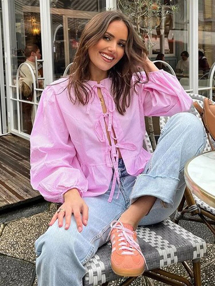 Thumbnail: ribbon striped shirt