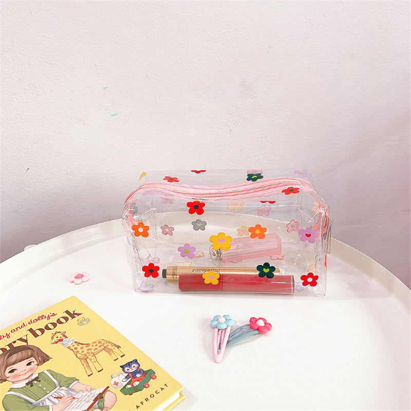 Thumbnail: transparent patterned makeup bag
