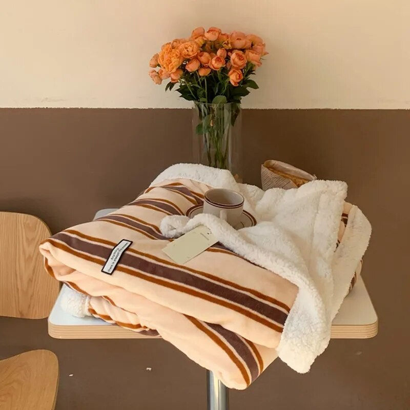 Thumbnail: the fluffy stripe plush blanket