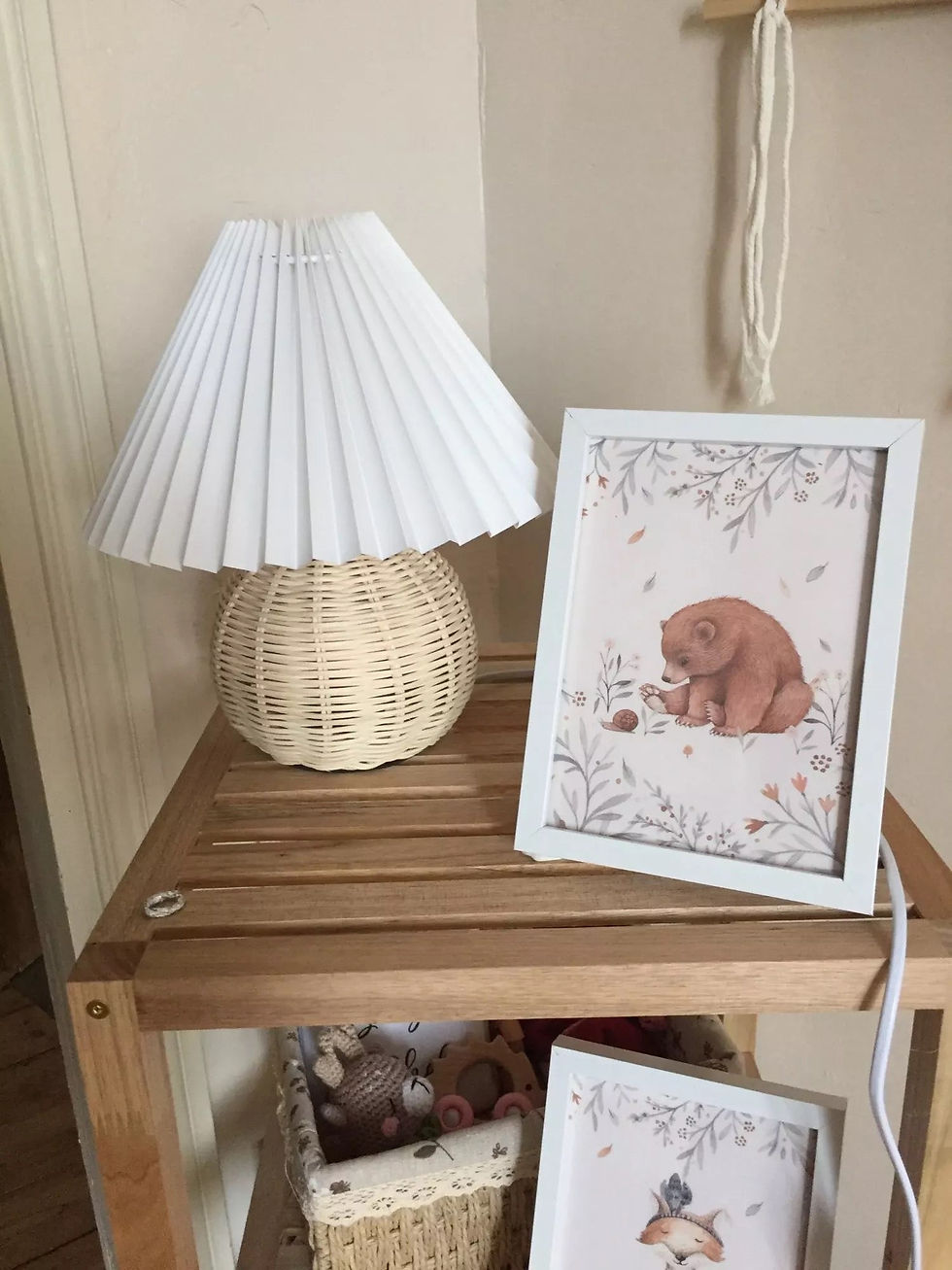 Thumbnail: pleated lamp with ceramic, wood or rattan base