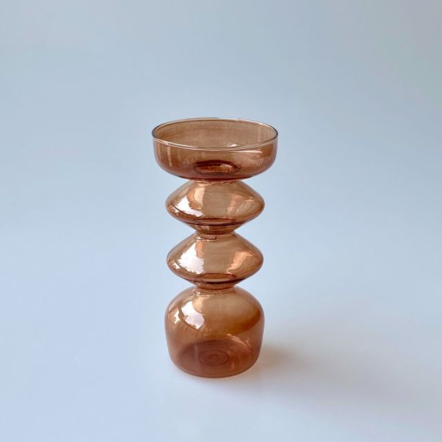 Thumbnail: amber candlestick holders + vases