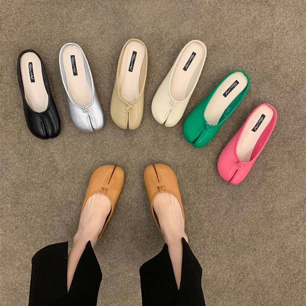 Thumbnail: split toe vegan leather ballet flats
