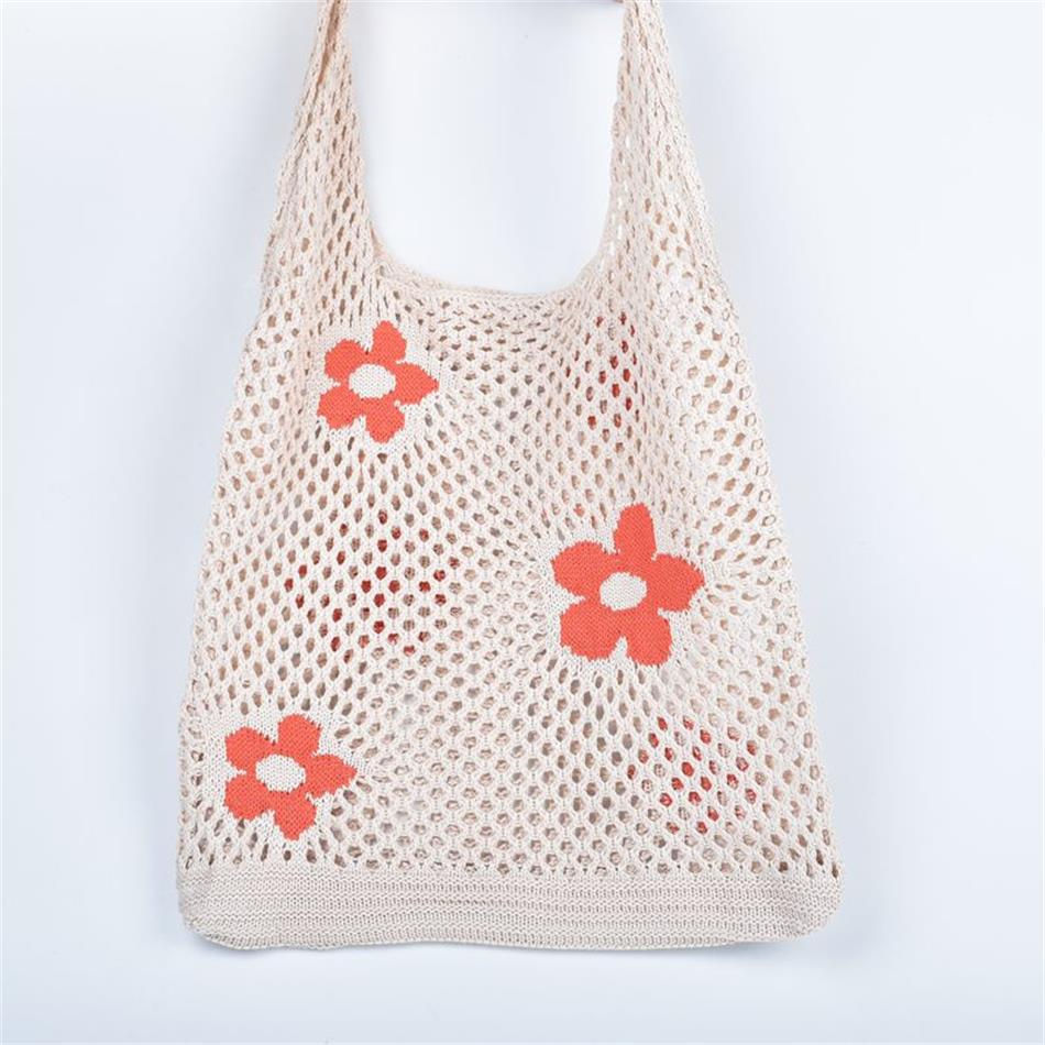 Thumbnail: flower knitted tote bag