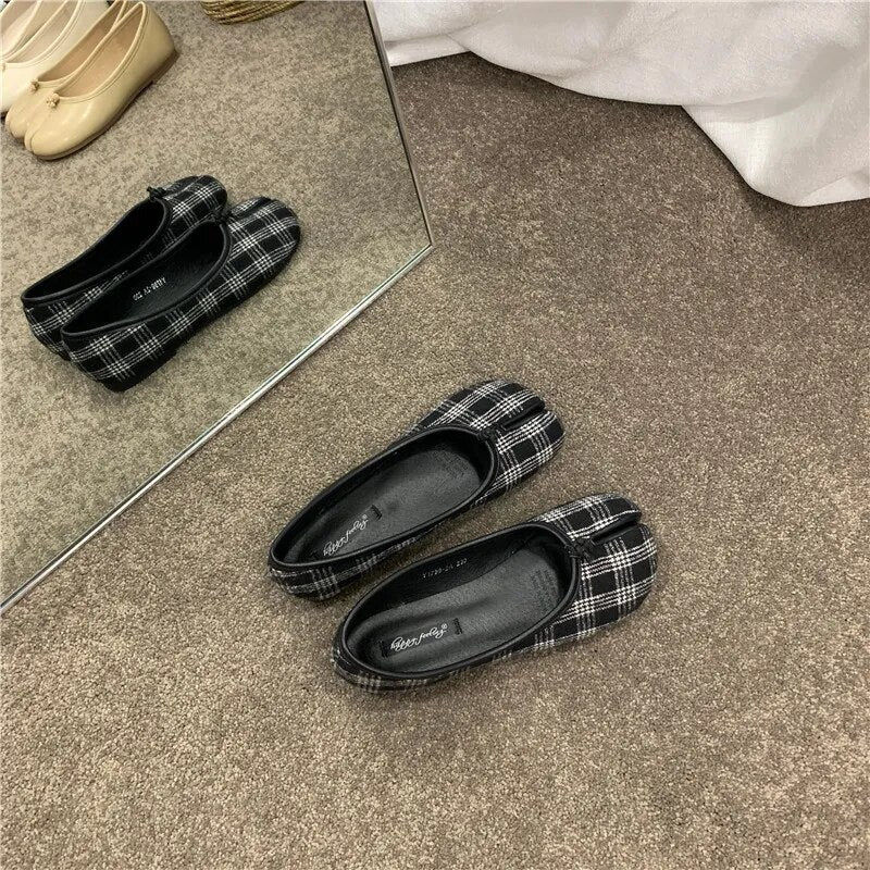 Thumbnail: split toe vegan leather ballet flats