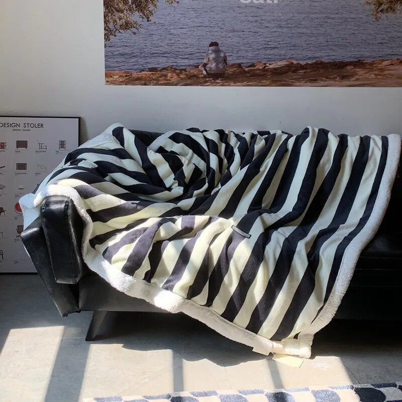 Thumbnail: the fluffy stripe plush blanket