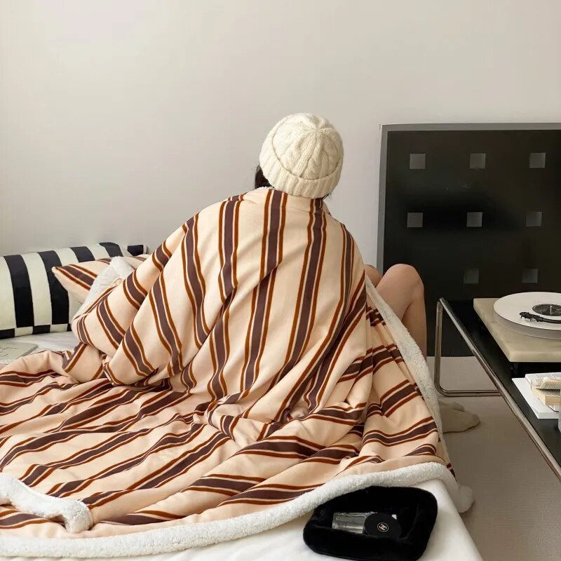 Thumbnail: the fluffy stripe plush blanket