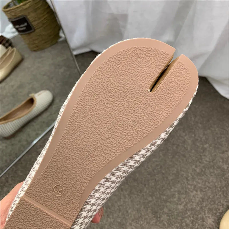 Thumbnail: split toe vegan leather ballet flats