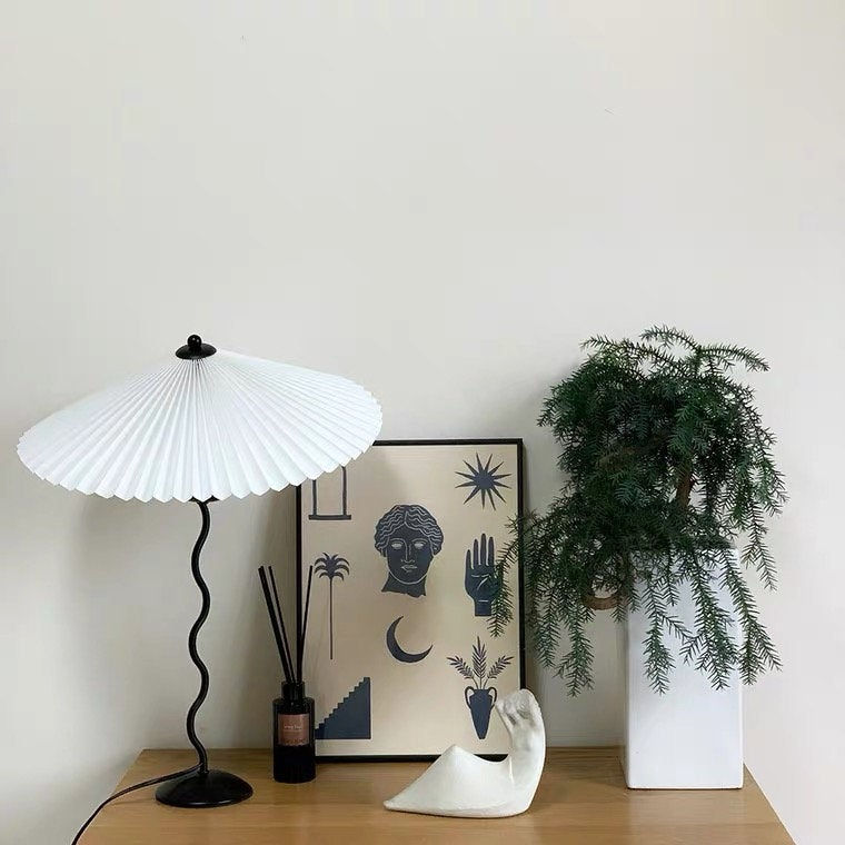 Thumbnail: squiggle lamp with pleated shade