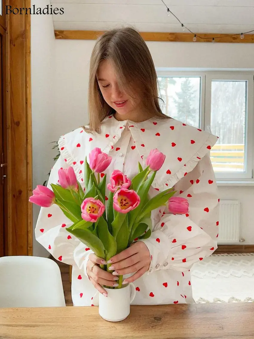 Thumbnail: bisou heart large collar shirt