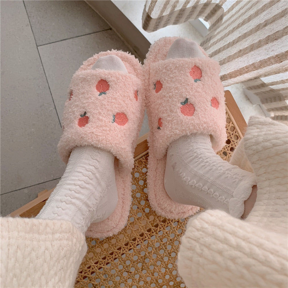 peach slippers