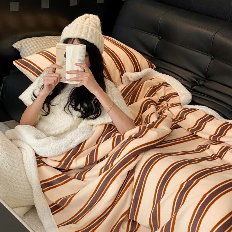 Thumbnail: the fluffy stripe plush blanket