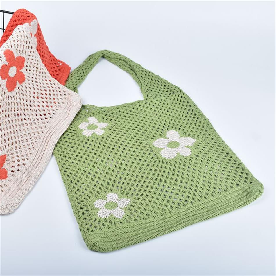 Thumbnail: flower knitted tote bag