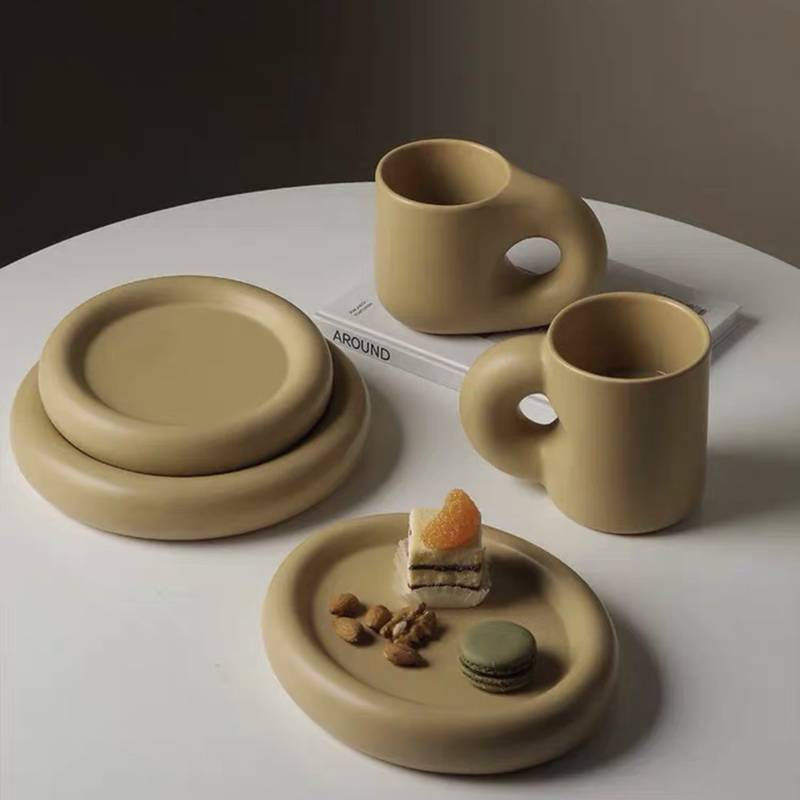 Thumbnail: chubby ceramic mug and saucer