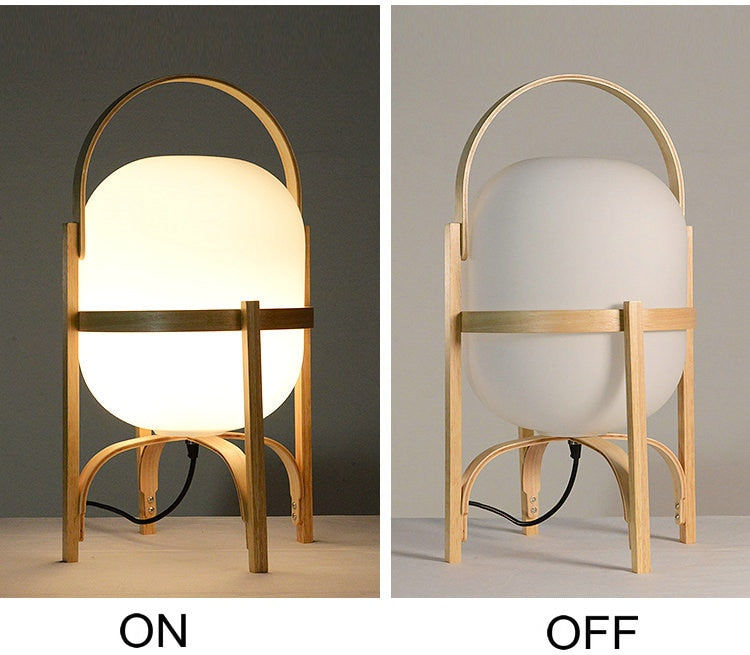 Thumbnail: wood and glass lamp