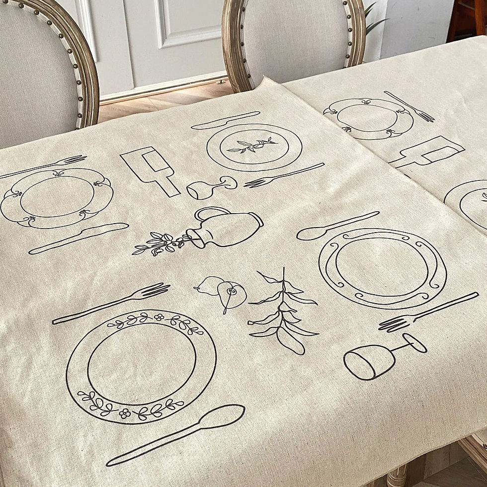 Thumbnail: one night in paris linen tablecloth