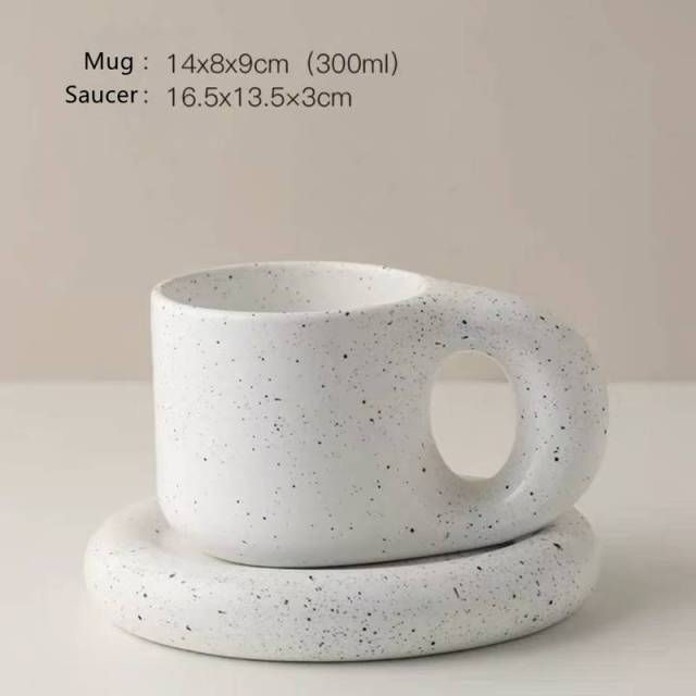 Thumbnail: chubby ceramic mug and saucer