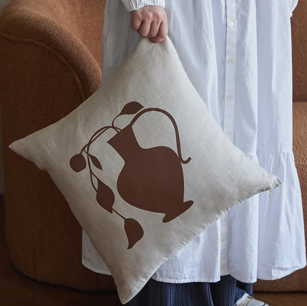 Thumbnail: delicate linen embroidered cushion covers