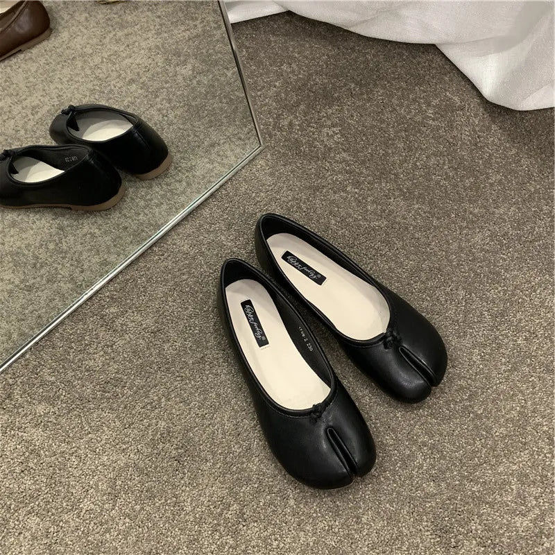 Thumbnail: split toe vegan leather ballet flats