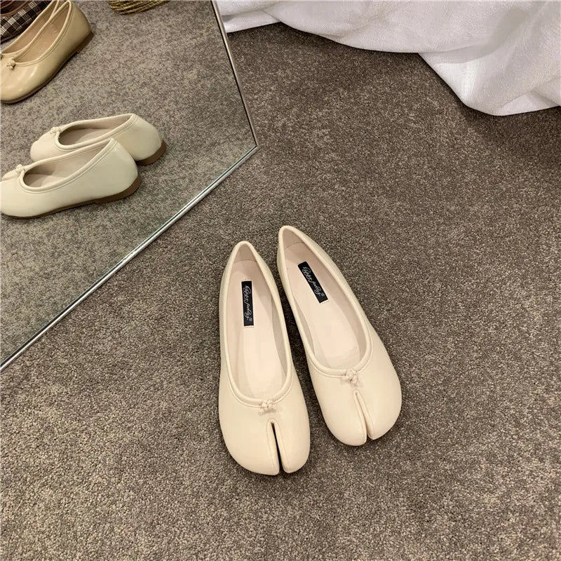 Thumbnail: split toe vegan leather ballet flats