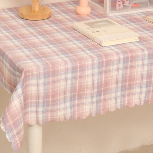Thumbnail: plaid pastel tablecloth