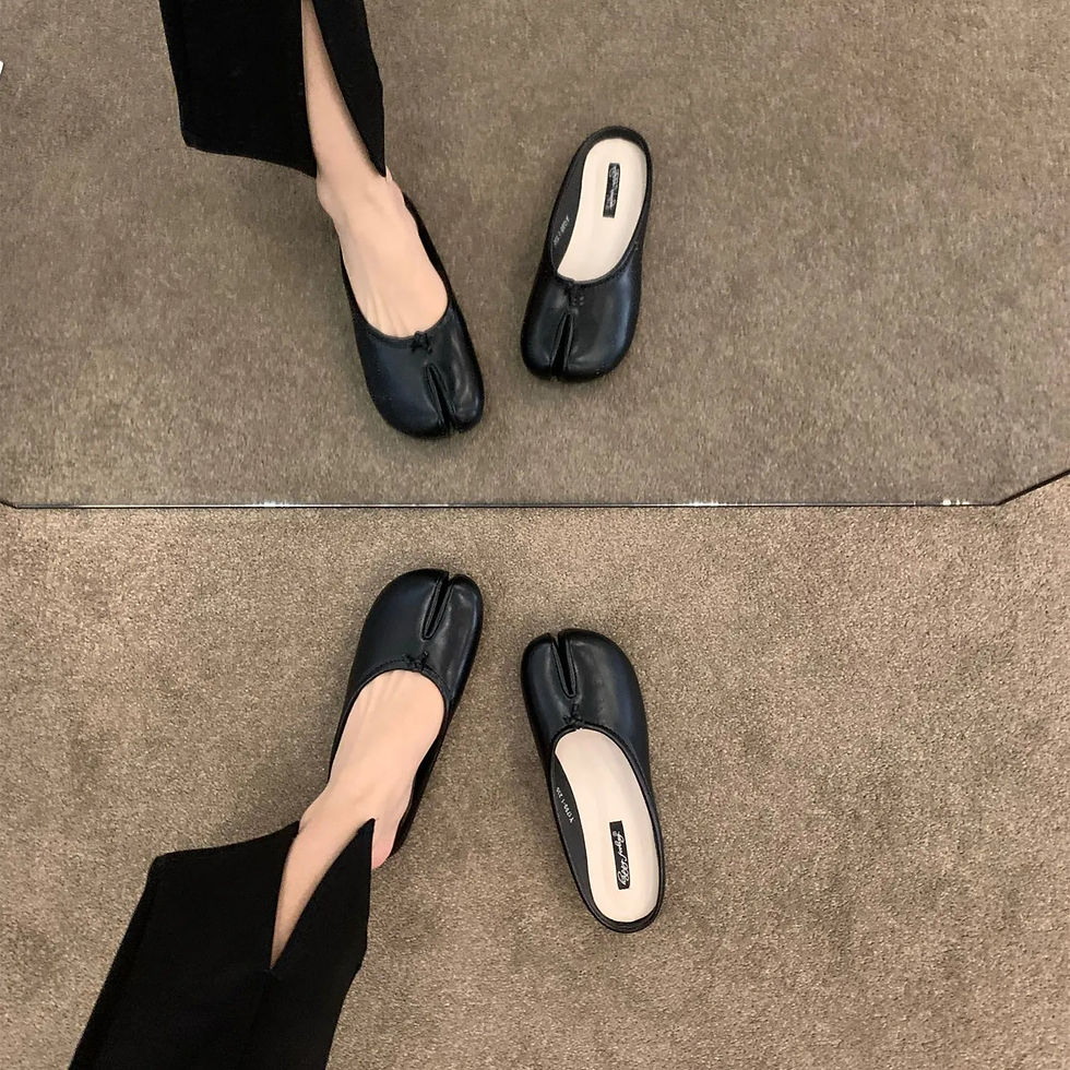 Thumbnail: split toe vegan leather ballet flats