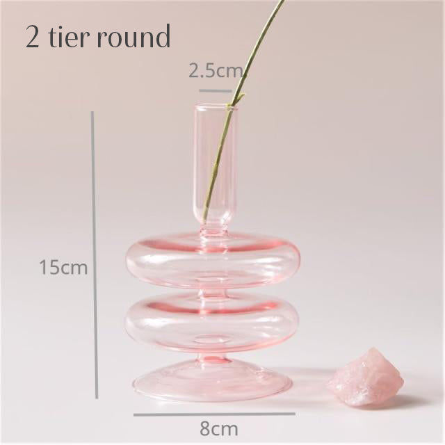 Thumbnail: pink glass candle holder