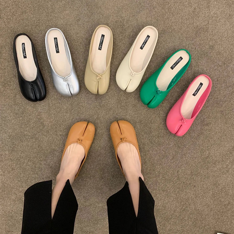 Thumbnail: split toe vegan leather ballet flats
