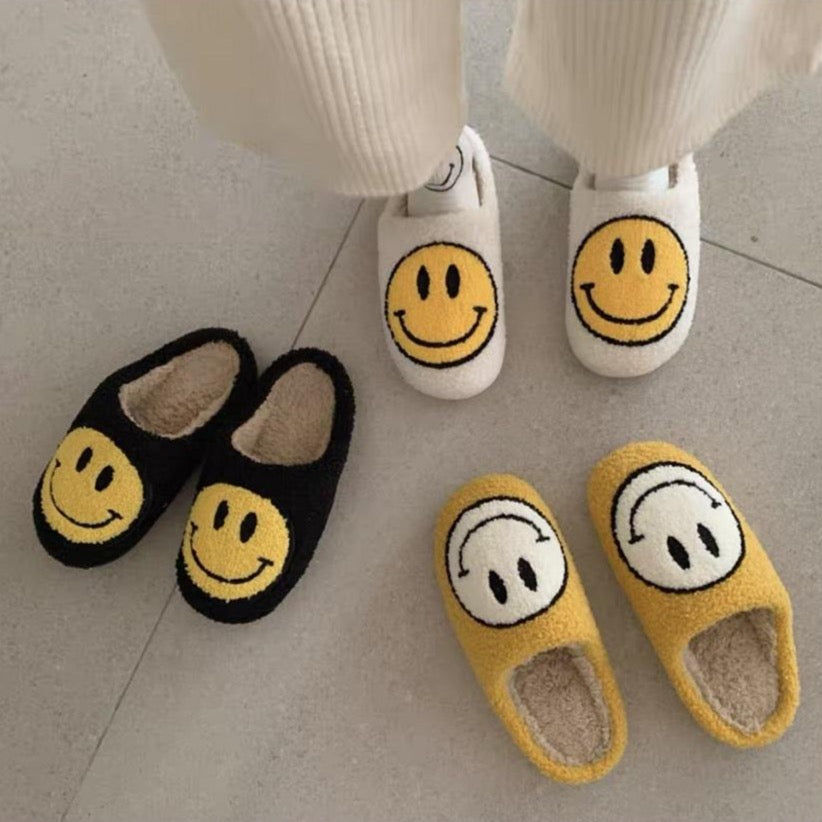 Thumbnail: fluffy smiley slippers