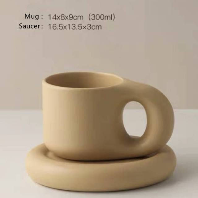 Thumbnail: chubby ceramic mug and saucer