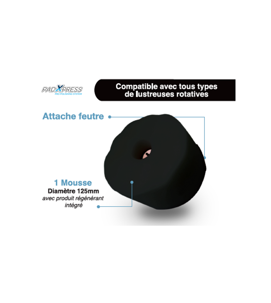 Miniature : PadXpress Auto - Traitement carrosserie Anti-Hologrammes- Ø125mm - (PC540)