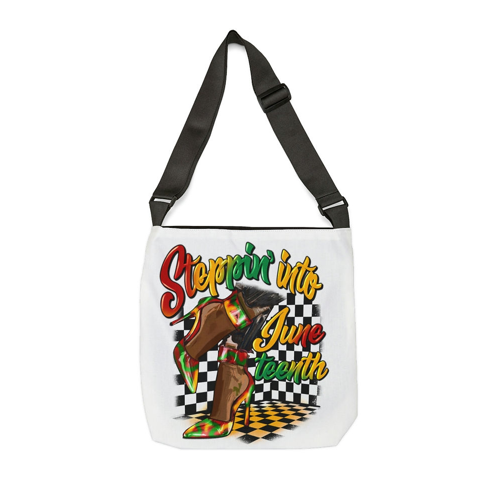 Thumbnail: Steppin' into Juneteenth bag/Black Freedom Adjustable Tote Bag 