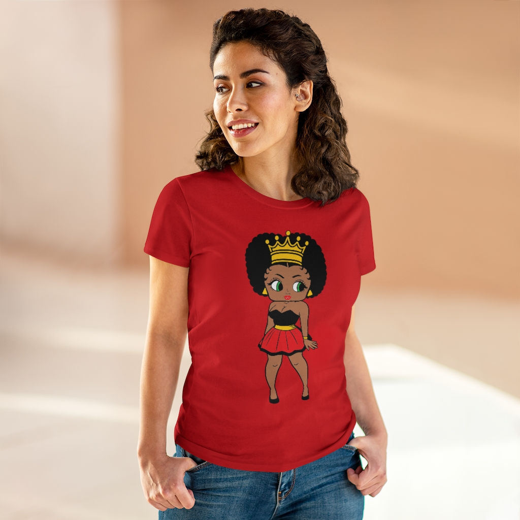 Afro Queen, Betty boop look a like-Women's Heavy Cotton Tee