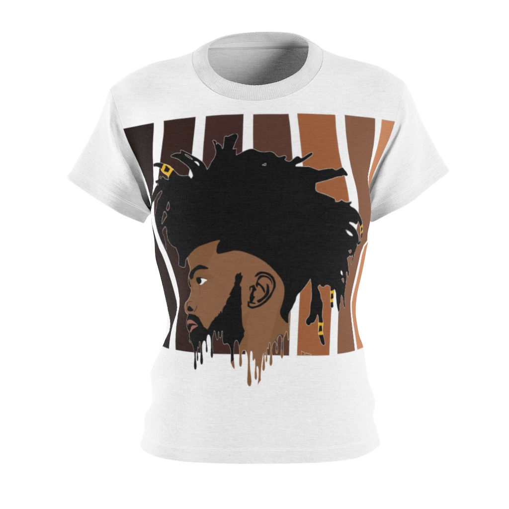 Shades of Melanin, Melanin Pride man, Afro big hair, Women's AOP Cut & Sew Tee