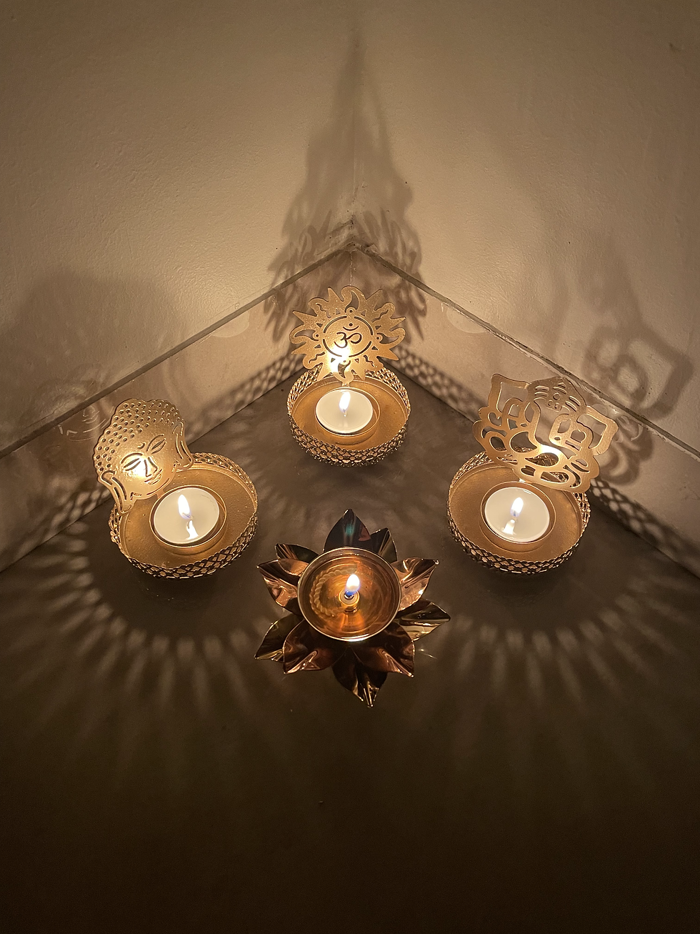 Thumbnail: Divine Shadow Tea-Light Holder | Goddess Lakshmi