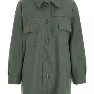 A Women's Khaki Button Front Shacket from Quiz which costs £17.49.