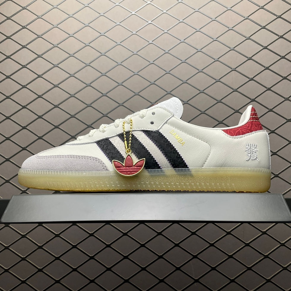 Adidas Samba White Black Red Heel Gum Sole
