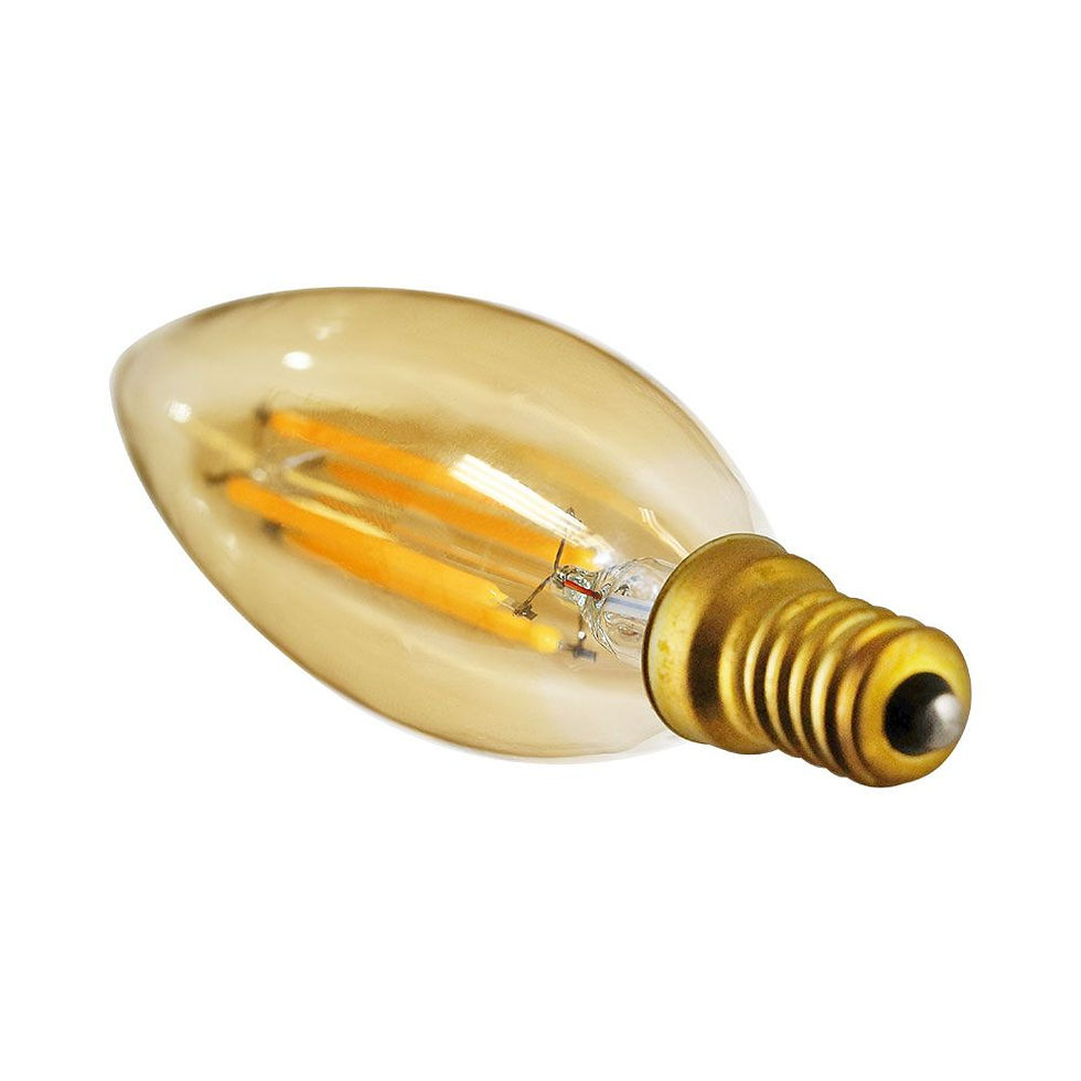 Thumbnail: Vintage Torpedo Candelabra Amber Tint Energy Star