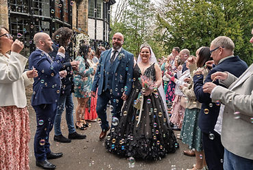 Couple outside our alternative wedding venue in Lancashire
