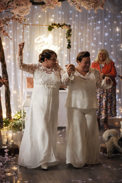 The woderful Carly and Corrine on their wedding day at our inclusive venue nar manchester.