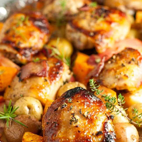 ONE SHEET HARVEST ROASTED CHICKEN AND ROOT VEGGIE DINNER