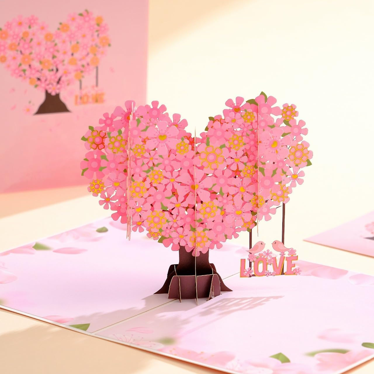 Love Tree 3D Pop Up Card -Pink