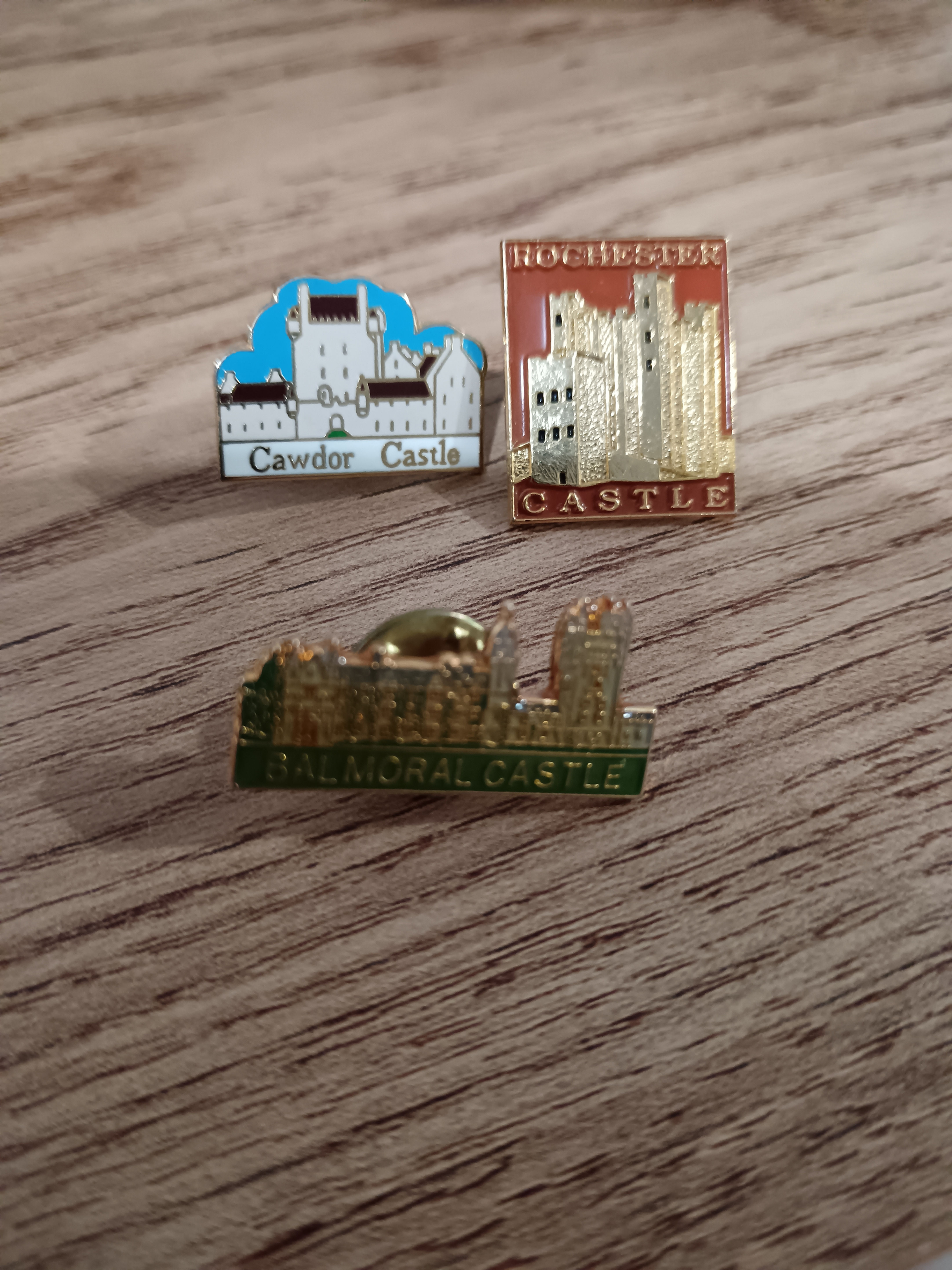Set of 3  Castle -Pin Badges