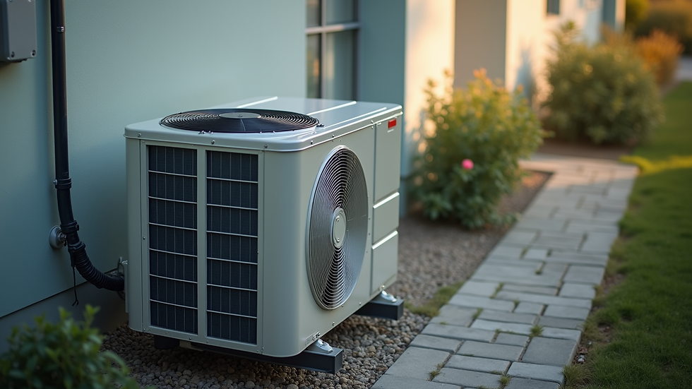 High angle view of a well-maintained air conditioner unit outdoors