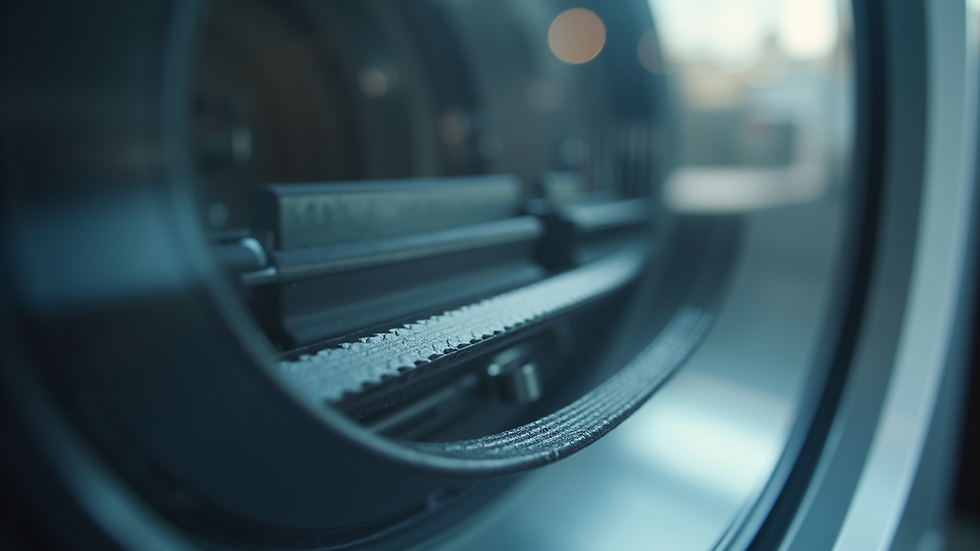 Close-up view of a washing machine drive belt