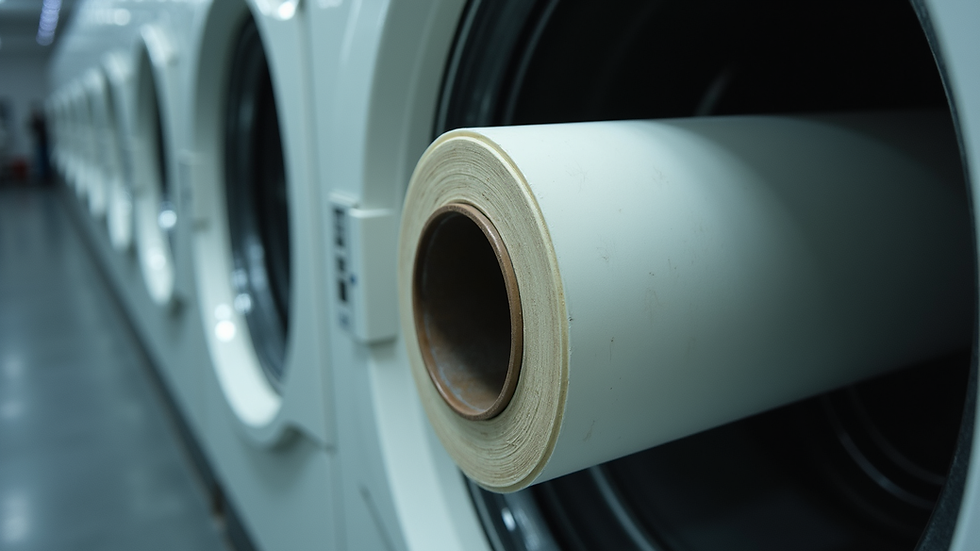 Close-up view of dryer drum rollers showing wear